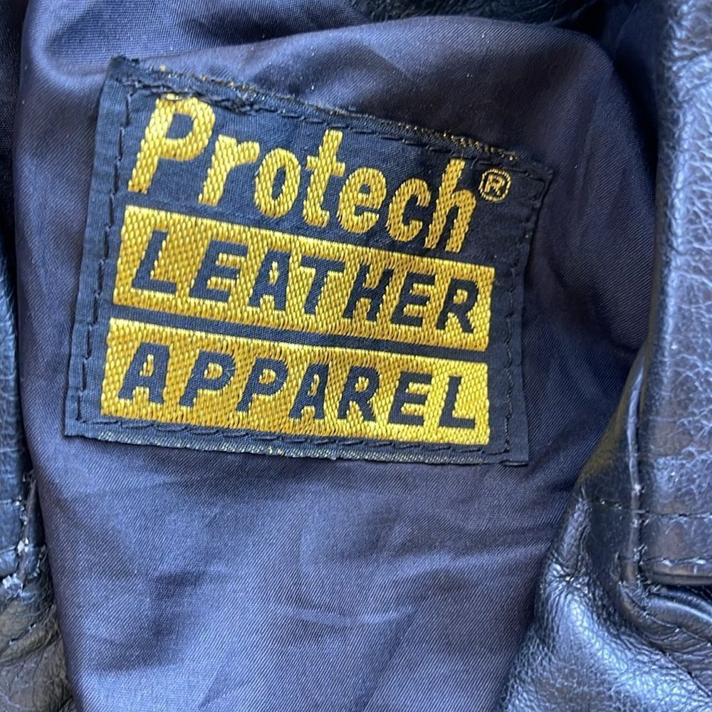 Protech Vintage Classic Biker Black Leather Jacket View 6